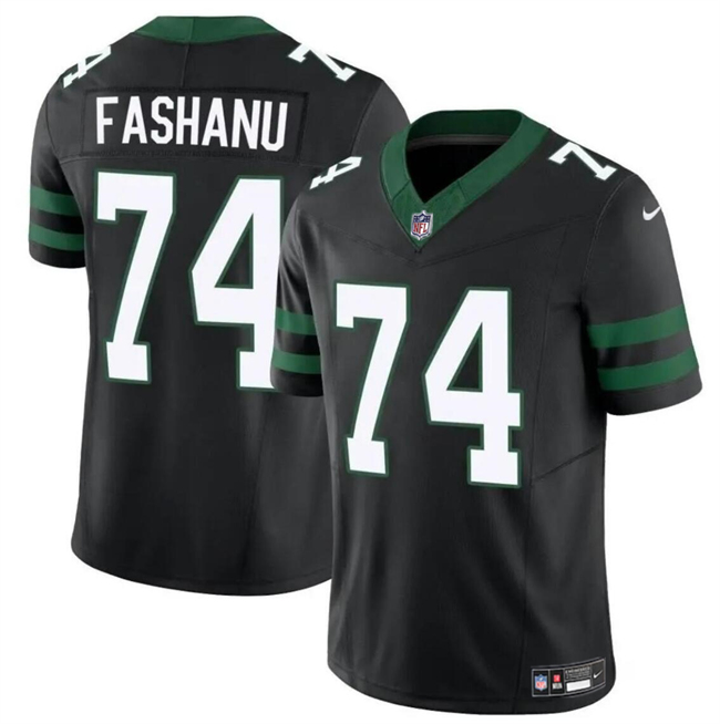 Men's New York Jets #74 Olu Fashanu Black 2024 F.U.S.E Vapor Untouchable Limited Stitched Jersey