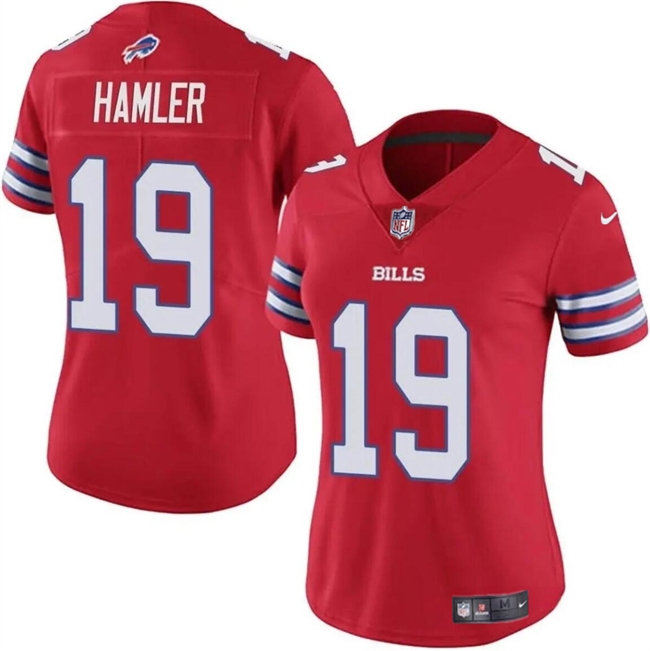 Women's Buffalo Bills #19 KJ Hamler Red Vapor Stitched Football Jersey(Run Small)