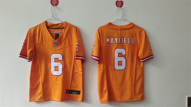 Women's Tampa Bay Buccanee #6 Baker Mayfield Orange F.U.S.E Throwback Limited Stitched Jersey(Run Small)