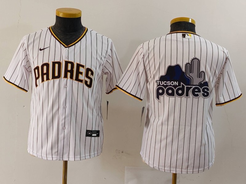 Youth San Diego Padres Team Big Logo White Stitched Baseball MLB Jersey