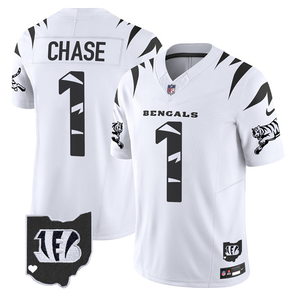 Youth Cincinnati Bengals #1 Ja'Marr Chase White F.U.S.E. Special Vapor Untouchable Limited Stitched Jersey