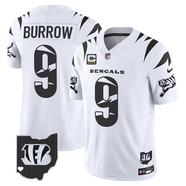 Youth Cincinnati Bengals #9 Joe Burrow White F.U.S.E. With 4-Star C Patch Special Vapor Untouchable Limited Stitched Jersey