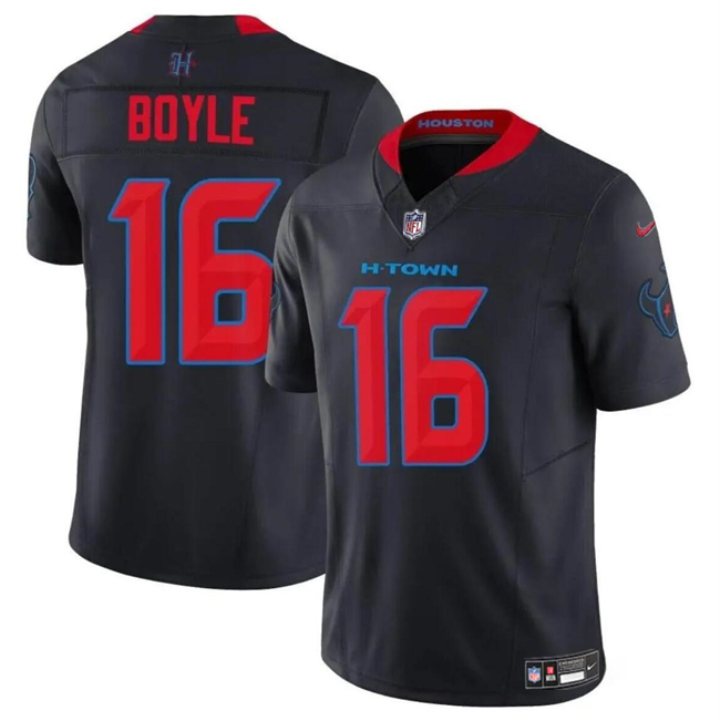 Youth Houston Texans #16 Tim Boyle Navy 2024 2nd Alternate F.U.S.E Vapor Stitched Football Jersey