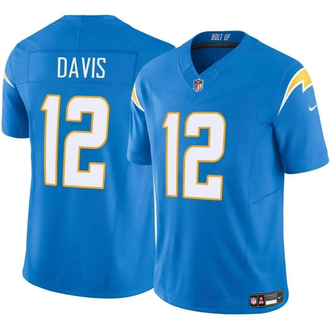 Youth Los Angeles Chargers #12 Derius Davis Light Blue 2024 F.U.S.E Vapor Limited Stitched Football Jersey