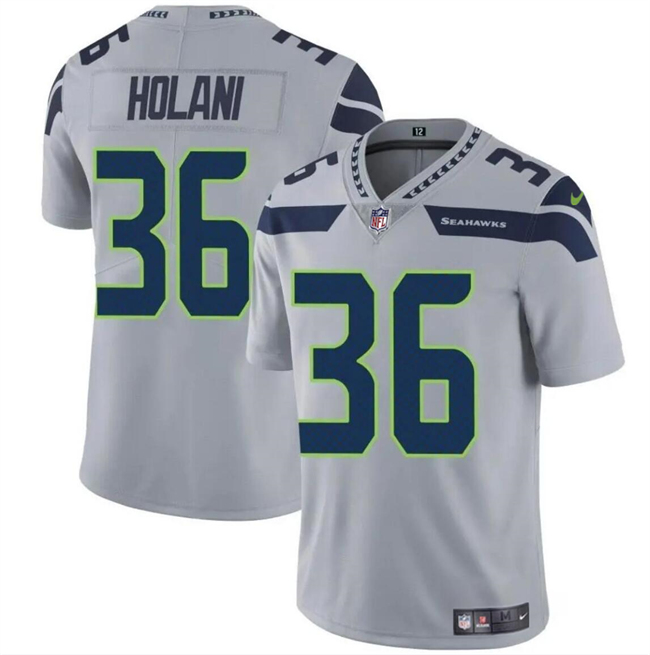 Youth Seattle Seahawks #36 George Holani Grey Vapor Limited Stitched Football Jersey