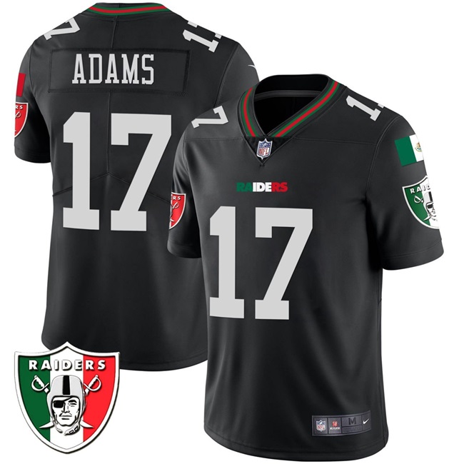 Men's Las Vegas Raiders #17 Davante Adams Black Mexico Vapor Limited Stitched Football Jersey