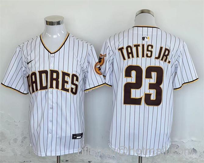 Men's San Diego Padres #23 Fernando Tatis Jr. White Stitched Baseball Jersey