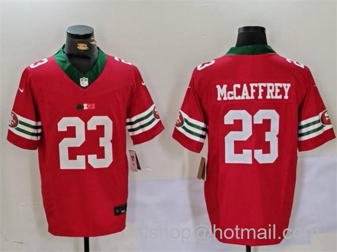 Men's San Francisco 49ers #23 Christian McCaffrey Red F.U.S.E. Mexico Vapor Limited Stitched Football Jersey