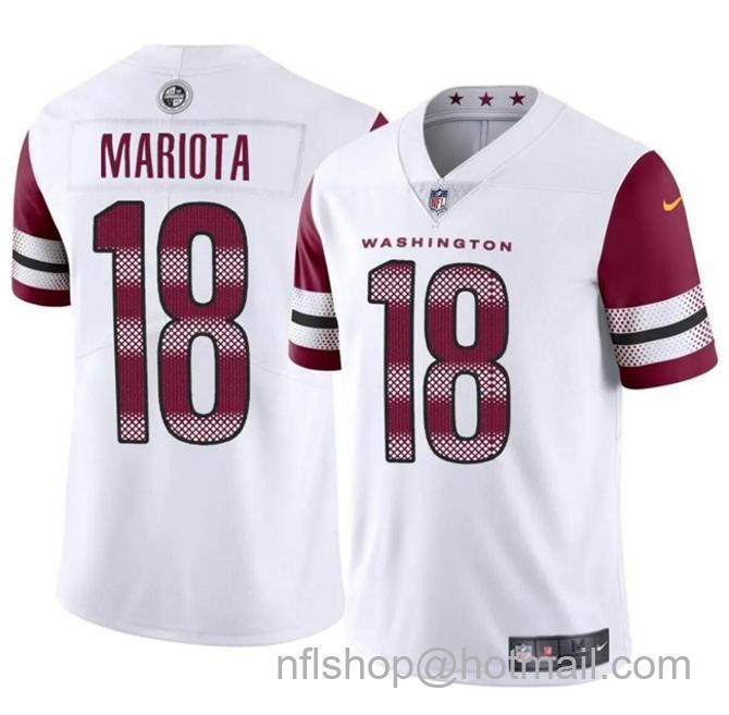 Youth Washington Commanders #18 Marcus Mariota White 2024 Vapor Limited Stitched Football Jersey