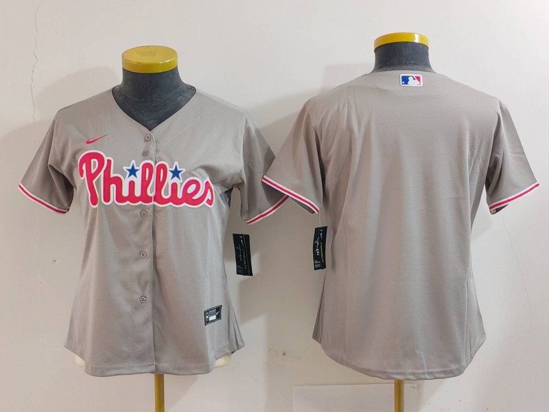 Women's Philadelphia Phillies Blank Grey Cool Base Jersey