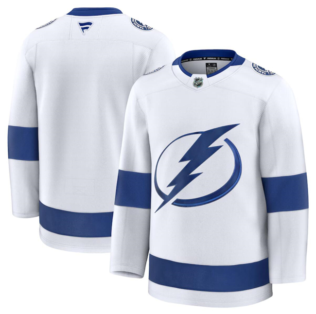 Men's Tampa Bay Lightning Blank White 2024-25 Stitched Hockey Jersey