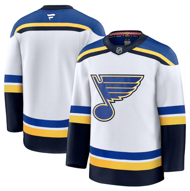 Men's St. Louis Blues Blank White 2024-25 Stitched Hockey Jersey