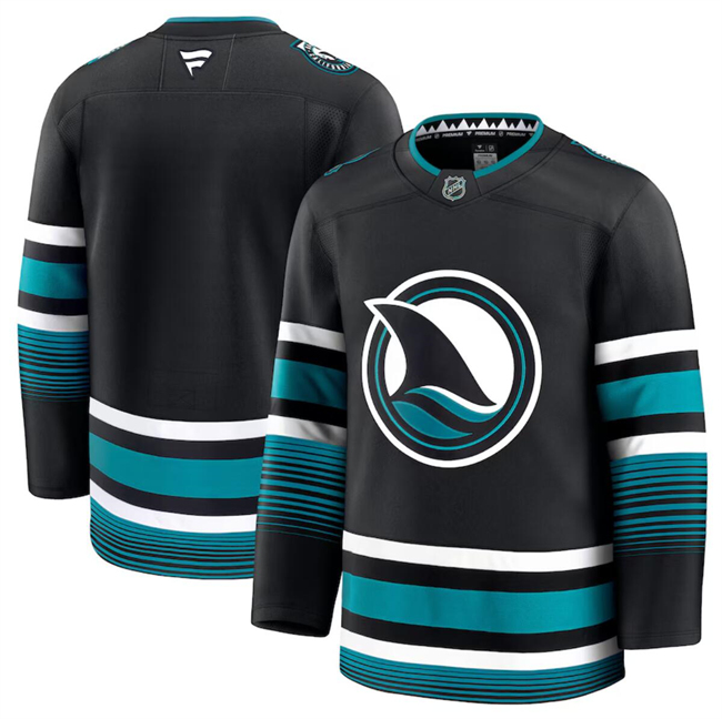 Men's San Jose Sharks Blank Black 2024-25 Stitched Hockey Jersey