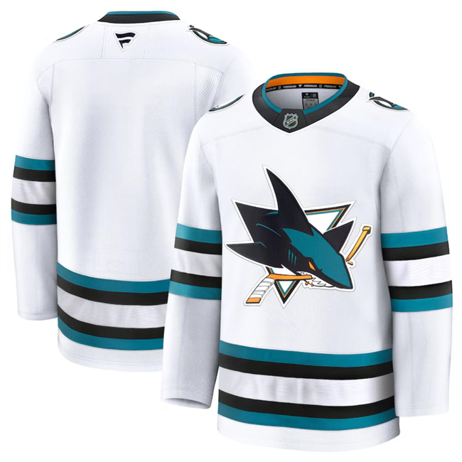 Men's San Jose Sharks Blank White 2024-25 Stitched Hockey Jersey