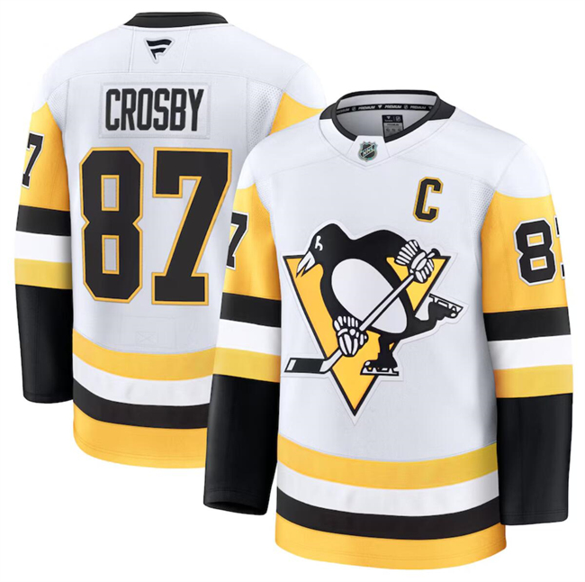 Men's Pittsburgh Penguins #87 Sidney Crosby White 2024-25 Stitched Hockey Jersey