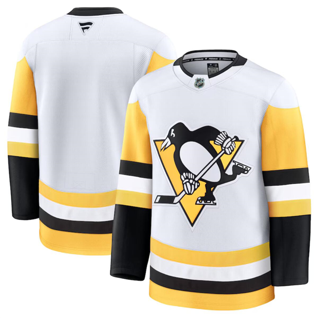 Men's Pittsburgh Penguins Blank White 2024-25 Stitched Hockey Jersey