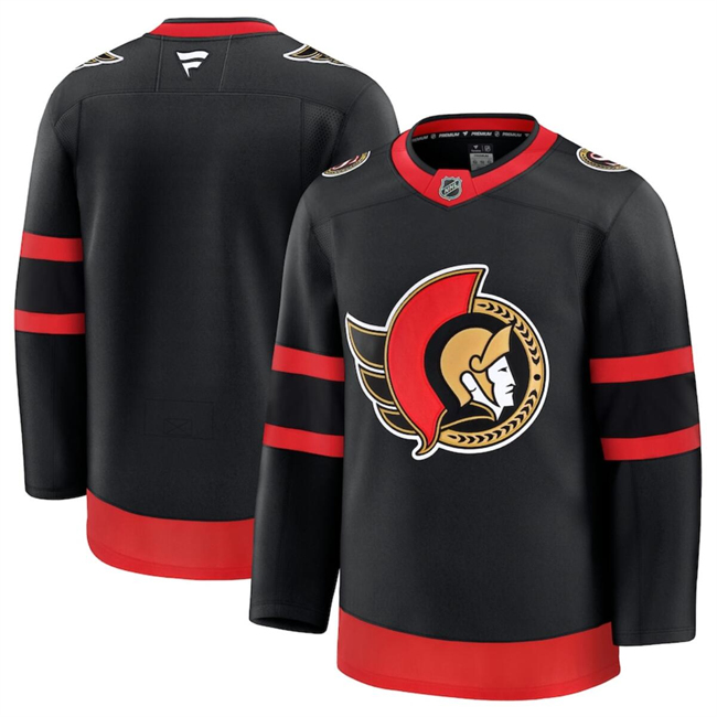 Men's Ottawa Senators Blank Black 2024-25 Stitched Hockey Jersey