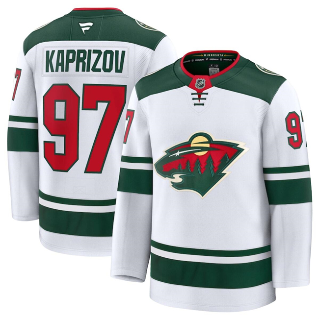 Men's Minnesota Wild #97 Kirill Kaprizov White 2024-25 Stitched Hockey Jersey