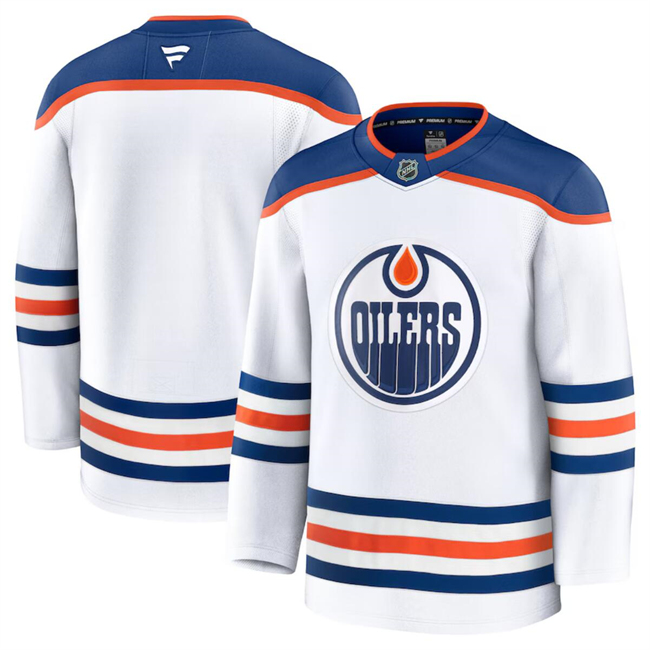 Men's Edmonton Oilers Blank White 2024-25 Stitched Hockey Jersey