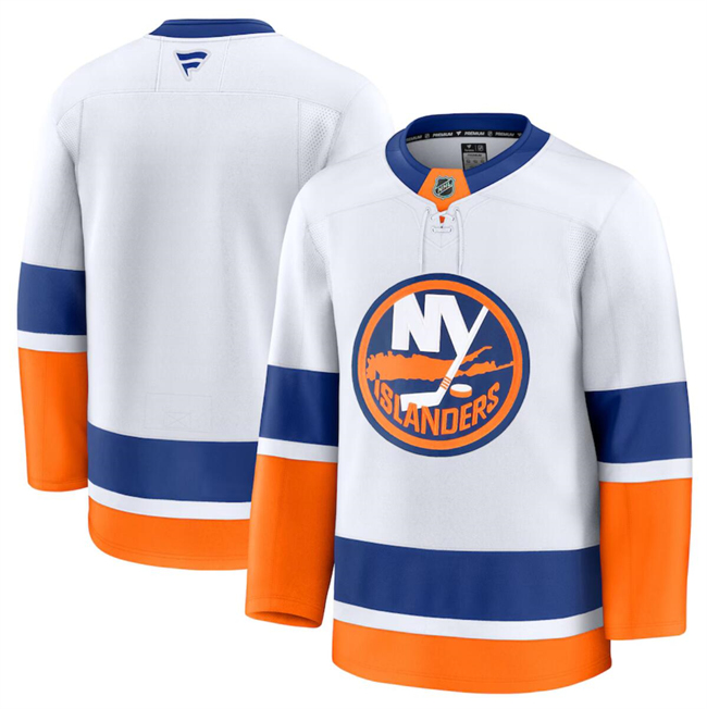 Men's New York Islanders Blank White 2024-25 Away Stitched Hockey Jersey