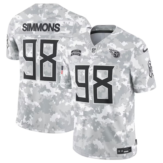 Men's Tennessee Titans #98 Jeffery Simmons 2024 F.U.S.E Arctic Camo Salute to Service Limited Stitched Football Jersey