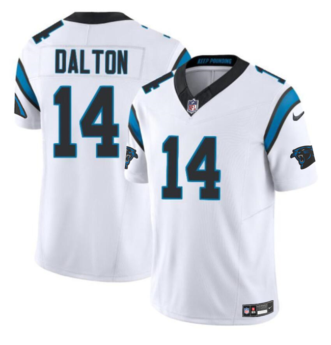 Youth Carolina Panthers #14 Andy Dalton White 2024 F.U.S.E. Vapor Limited Stitched Football Jersey