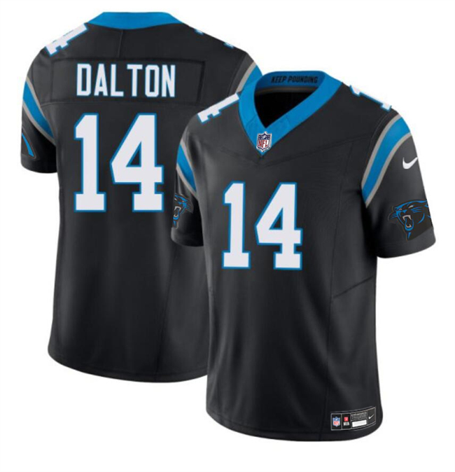 Youth Carolina Panthers #14 Andy Dalton Black 2024 F.U.S.E Vapor Untouchable Limited Stitched Jersey