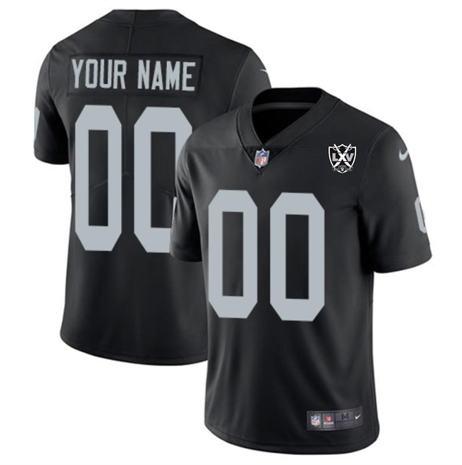 Men's Las Vegas Raiders Custom Nike Black 2024 65th Anniversary Patch Vapor Stitched Football Jersey