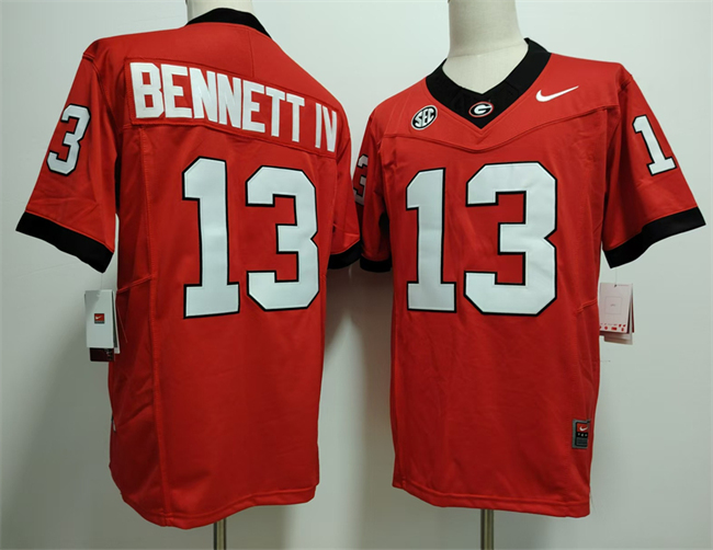 Georgia Bulldogs #13 Stetson Bennett IV Red College Football Stitched Jersey