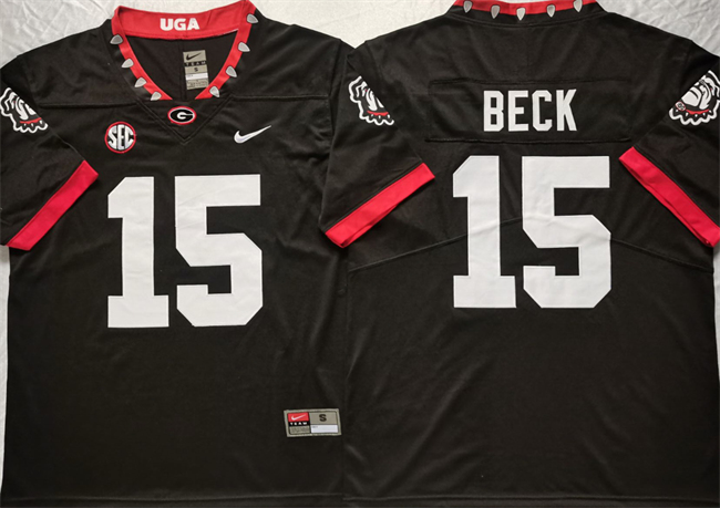 Georgia Bulldogs #15 Carson Beck Black F.U.S.E College Football Stitched Jersey