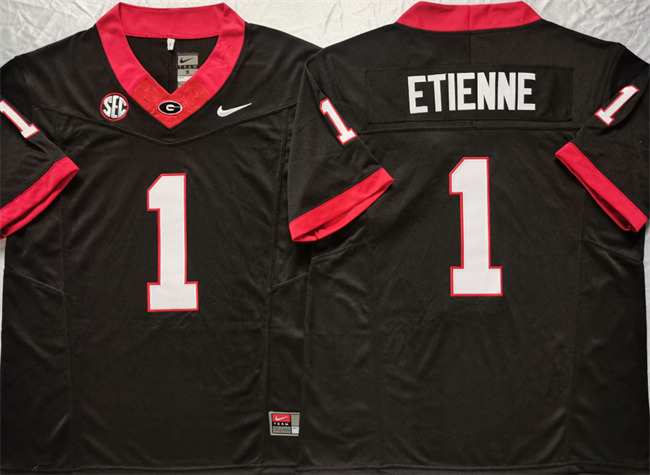 Georgia Bulldogs #1 Trevor Etienne Black F.U.S.E College Football Stitched Jersey