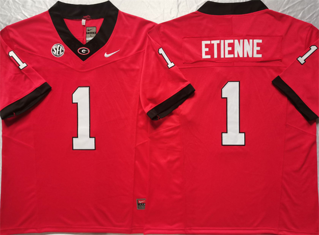 Georgia Bulldogs #1 Trevor Etienne Red F.U.S.E College Football Stitched Jersey