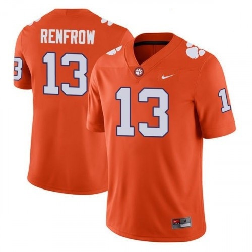 Men's Clemson Tigers #13 Hunter Renfrow Orange Game Jersey