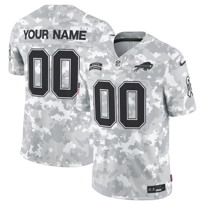 Youth Buffalo Bills Custom 2024 F.U.S.E Arctic Camo Salute to Service Limited Stitched Football Jersey - 副本