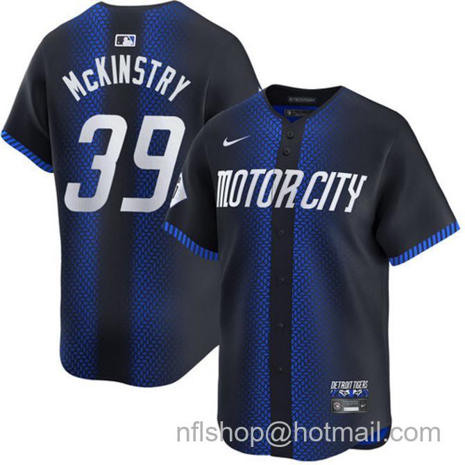 Zach McKinstry Men's #39 Detroit Tigers City Connect Nike Limited Stitched Baseball Jersey Navy