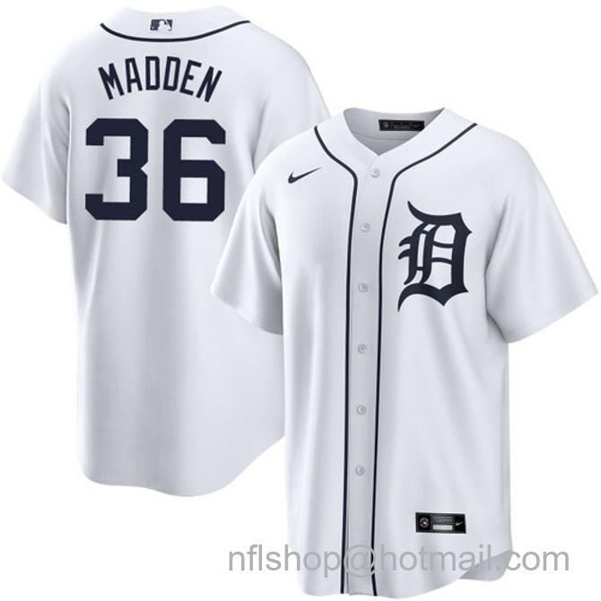 Ty Madden Men's #36 Detroit Tigers Home Nike Stitched Baseball Jersey White