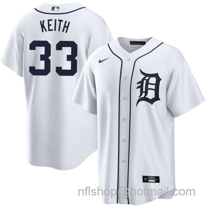 Colt Keith Men's #33 Detroit Tigers Home Nike Stitched Baseball Jersey White