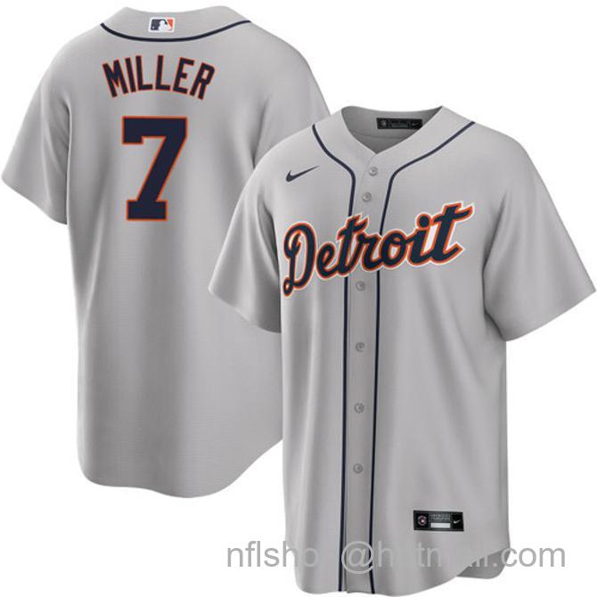 Shelby Miller Men's #7 Detroit Tigers Road Nike Stitched Baseball Jersey Gray