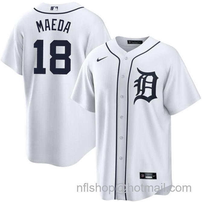 Kenta Maeda Men's #18 Detroit Tigers Home Nike Stitched Baseball Jersey White