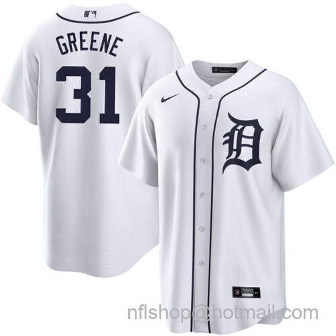 Riley Greene Men's #31 Detroit Tigers Home Nike Stitched Baseball Jersey White