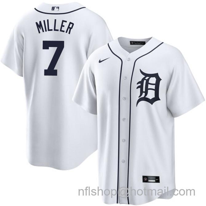 Shelby Miller Men's #7 Detroit Tigers Home Nike Stitched Baseball Jersey White