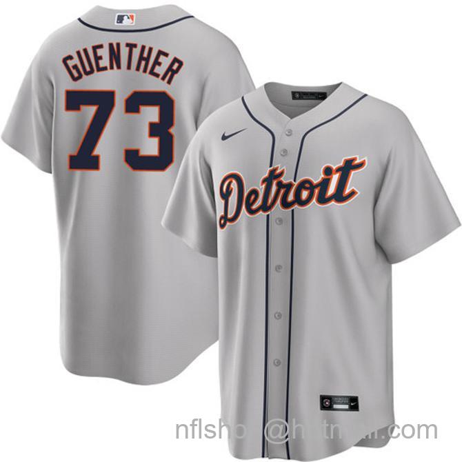 Sean Guenther Men's #73 Detroit Tigers Road Nike Stitched Baseball Jersey Gray