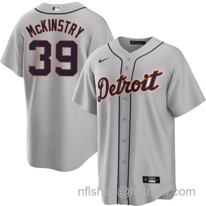 Zach McKinstry Men's #39 Detroit Tigers Road Nike Stitched Baseball Jersey Gray