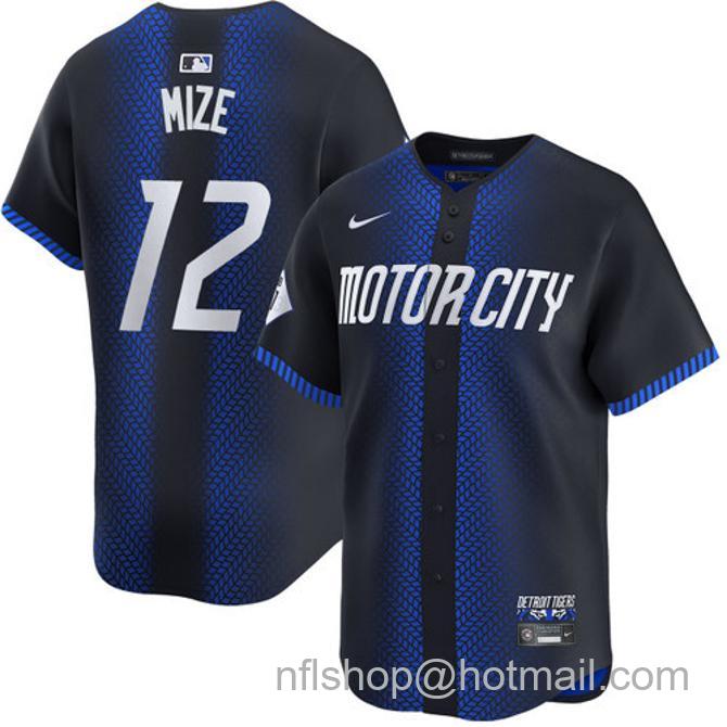 Casey Mize Men's #12 Detroit Tigers City Connect Nike Limited Stitched Baseball Jersey Navy