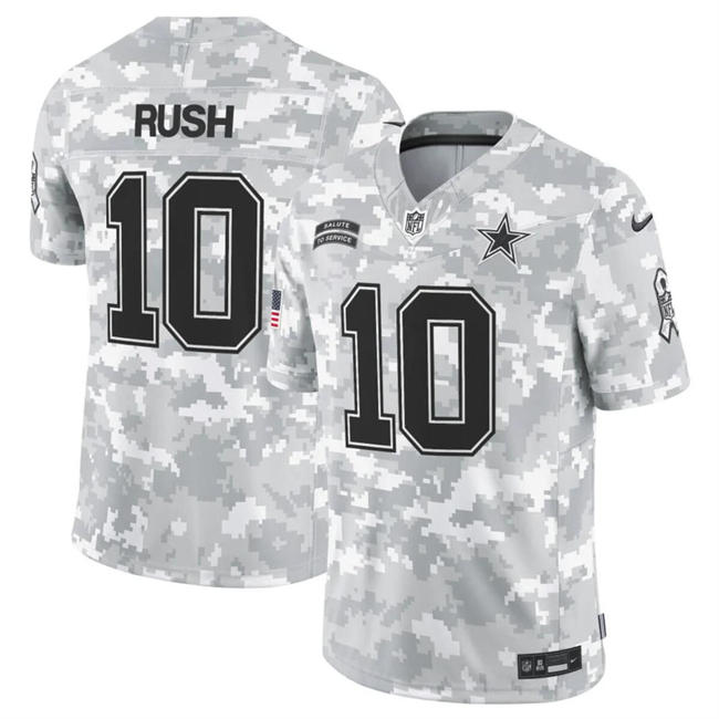 Men's Dallas Cowboys #10 Cooper Rush 2024 F.U.S.E Arctic Camo Salute to Service Limited Stitched Football Jersey