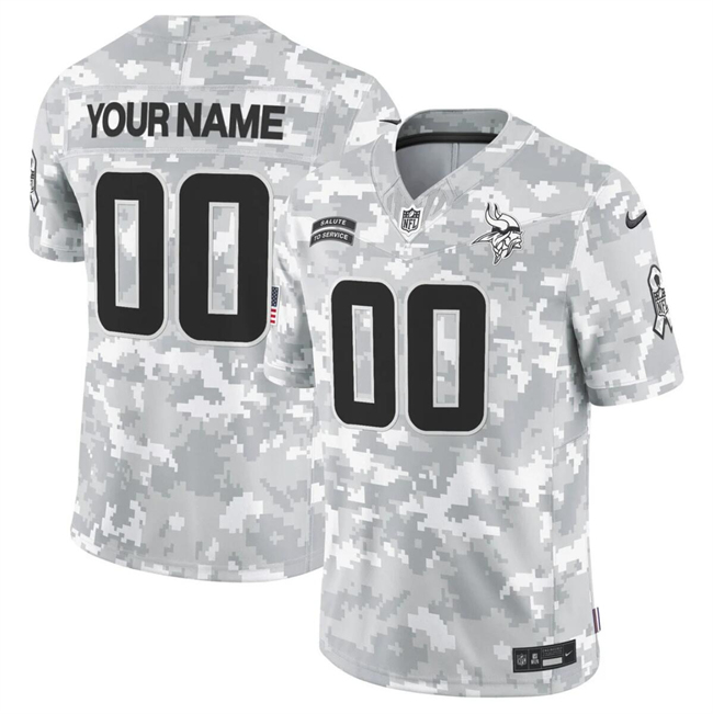 Youth Minnesota Vikings Active Player Custom 2024 F.U.S.E Arctic Camo Salute to Service Limited Stitched Football Jersey