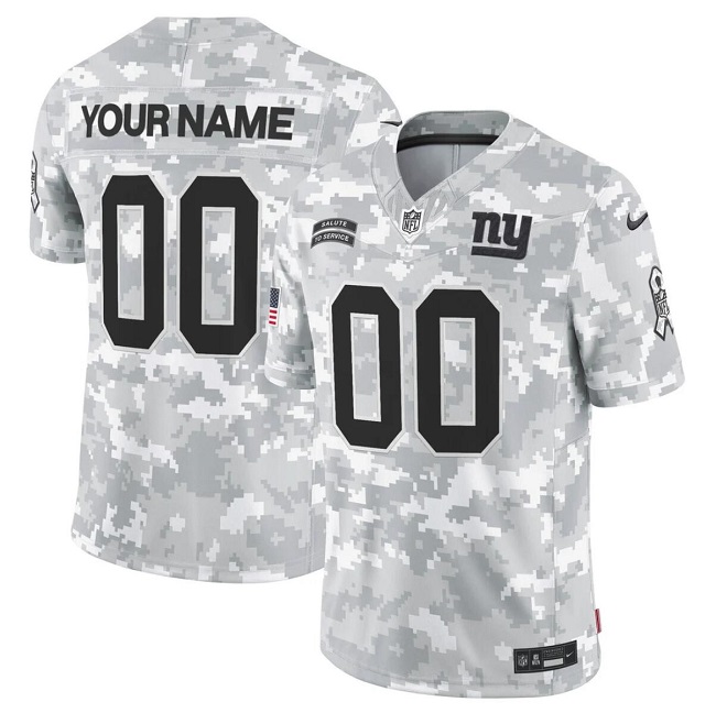 Youth New York Giants Customized 2024 F.U.S.E Arctic Camo Salute to Service Limited Stitched Football Jersey