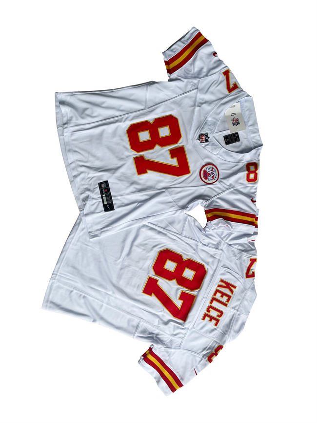 Women's Kansas City Chiefs 87 Travis Kelce White 2023 F.U.S.E. Vapor Untouchable Limited Stitched Jersey(Run Small)