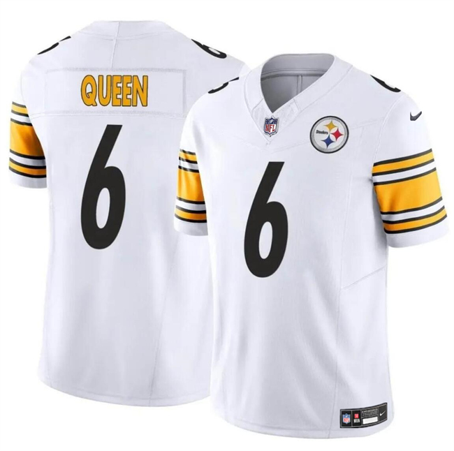 Men's Pittsburgh Steelers #6 Patrick Queen White 2024 F.U.S.E. Alternate Vapor Untouchable Limited Stitched Jersey