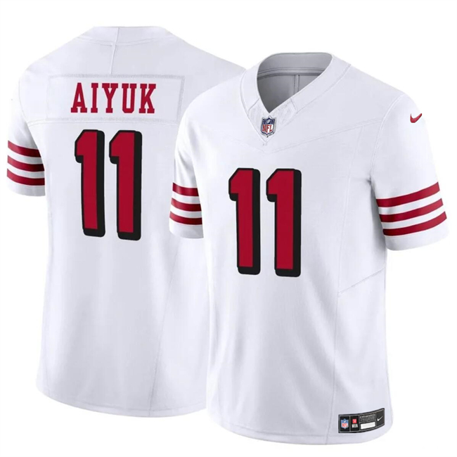 Men's San Francisco 49ers #11 Brandon Aiyuk White 2021 F.U.S.E. Vapor Limited Throwback Stitched Football Jersey